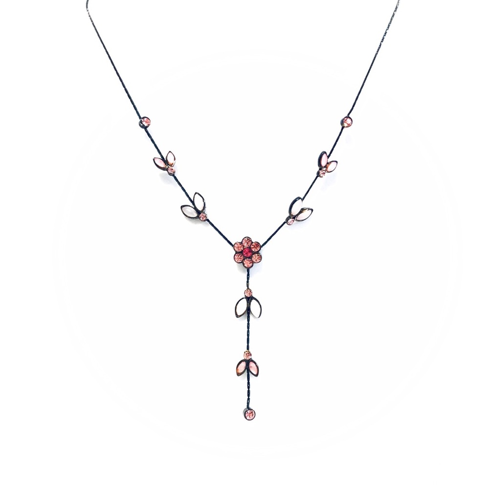 Pink Flower Statement Necklace